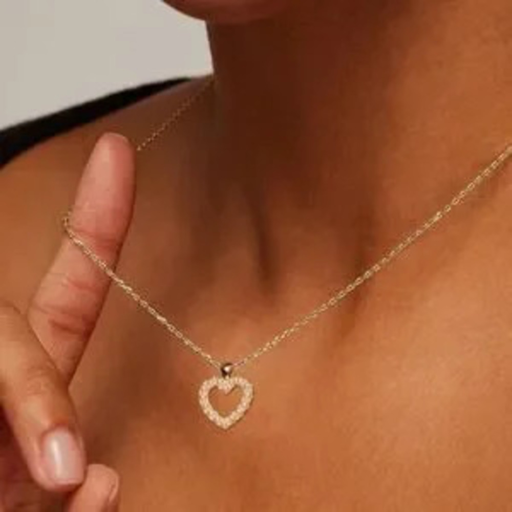 NEW?14K Gold Plated Heart Necklace for Women